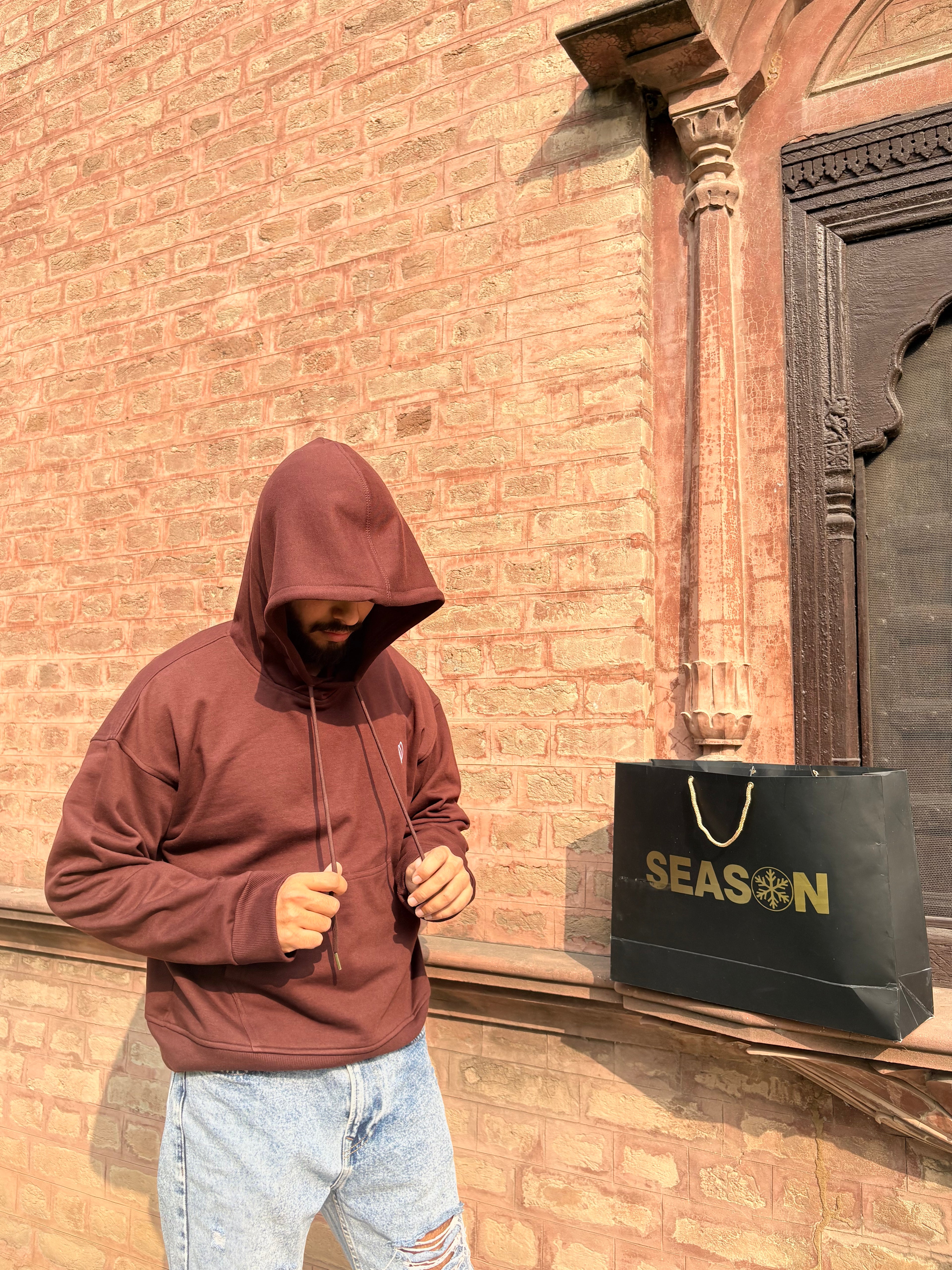 Season Signature Oversized Hoodie - Chocolate Brown