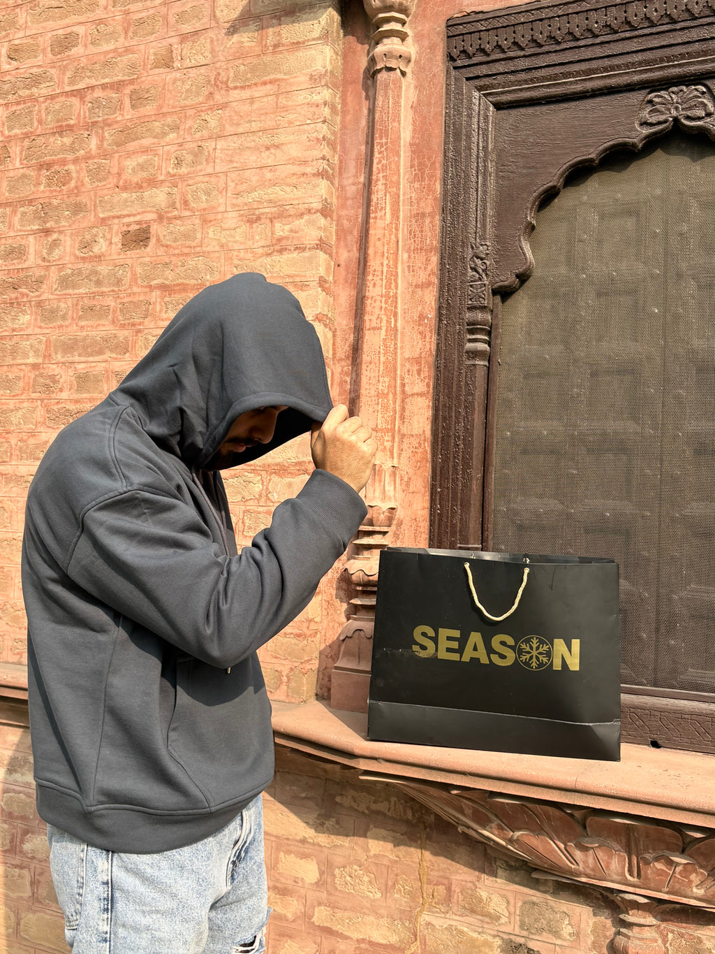 Season Signature Oversized Hoodie -Dark Grey