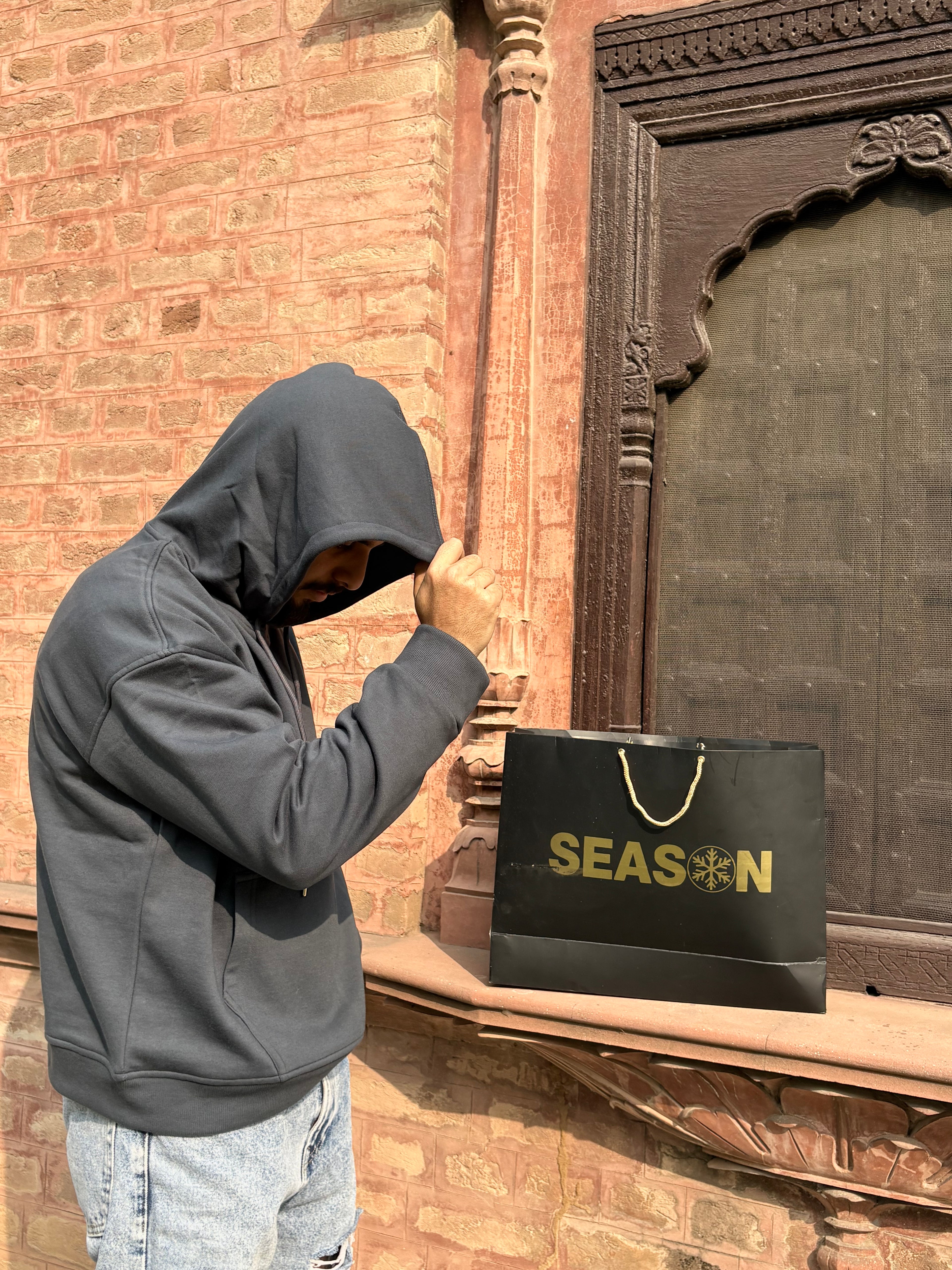 Season Signature Oversized Hoodie -Dark Grey