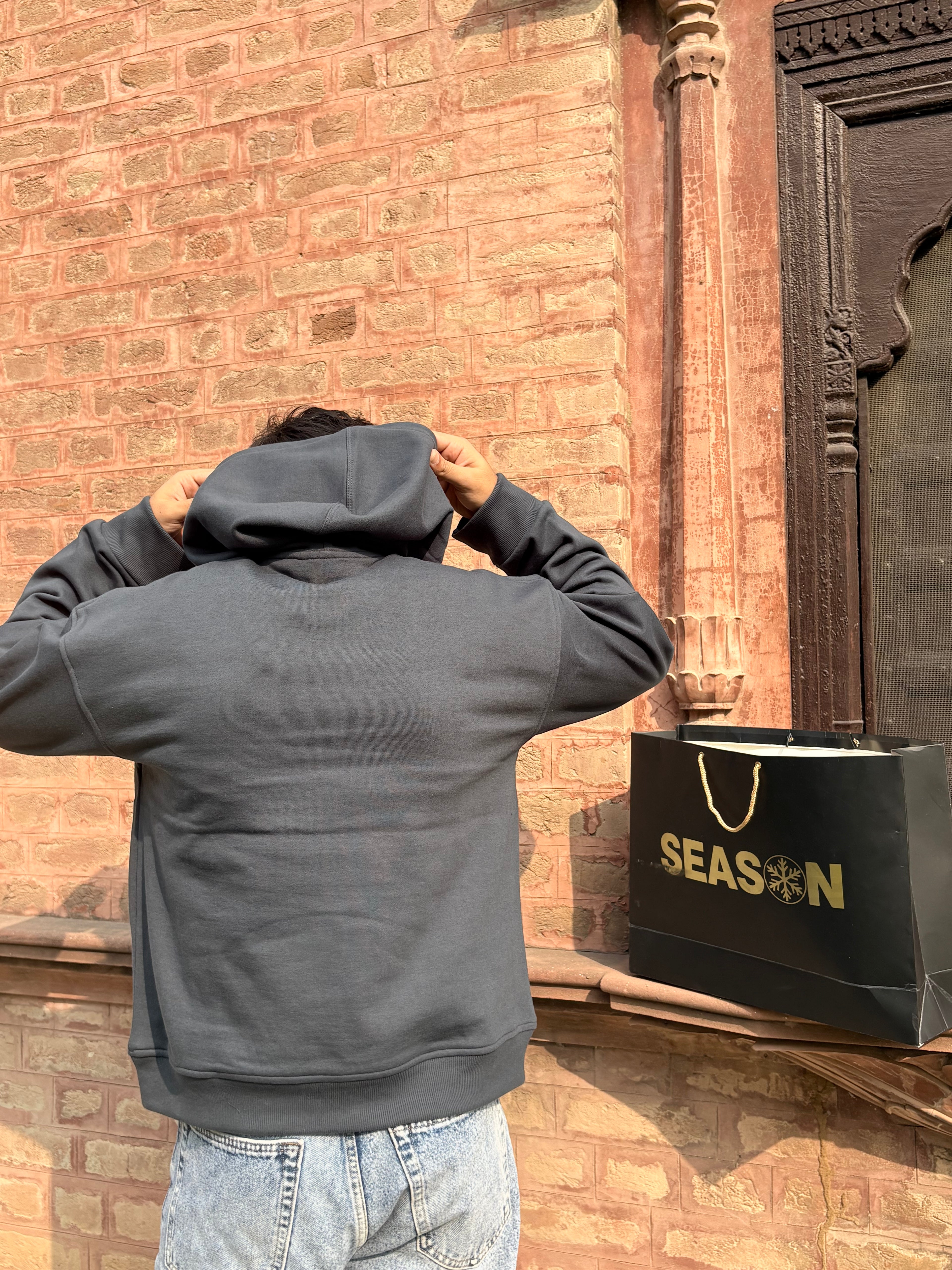 Season Signature Oversized Hoodie -Dark Grey