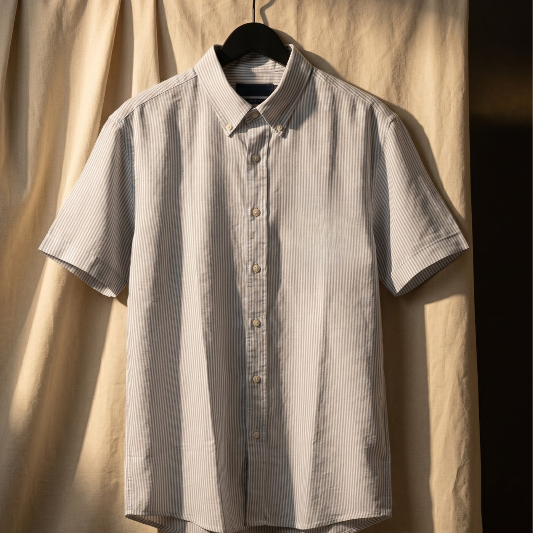 Season Blue Breeze Stripe Linen Shirt
