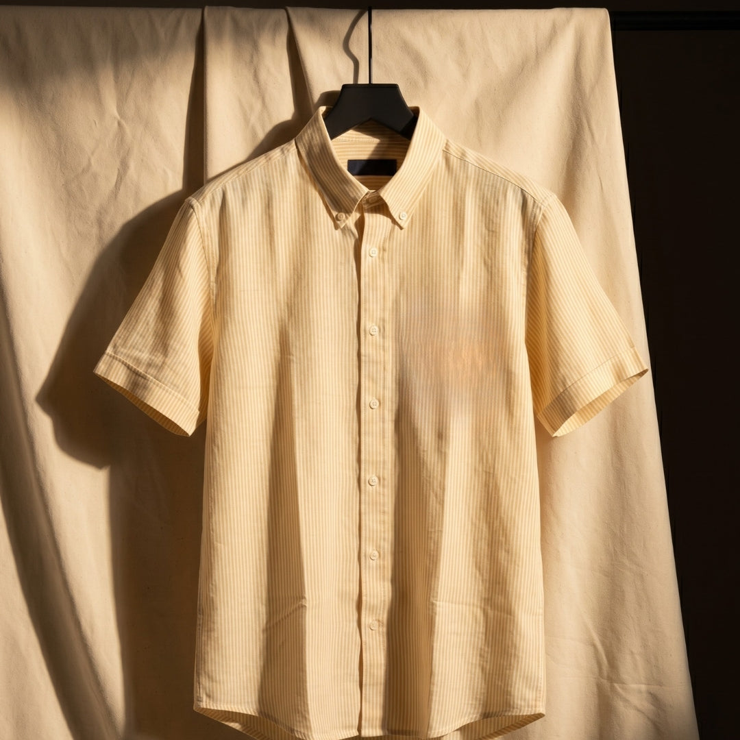 Season Yellow Breeze Stripe Linen Shirt
