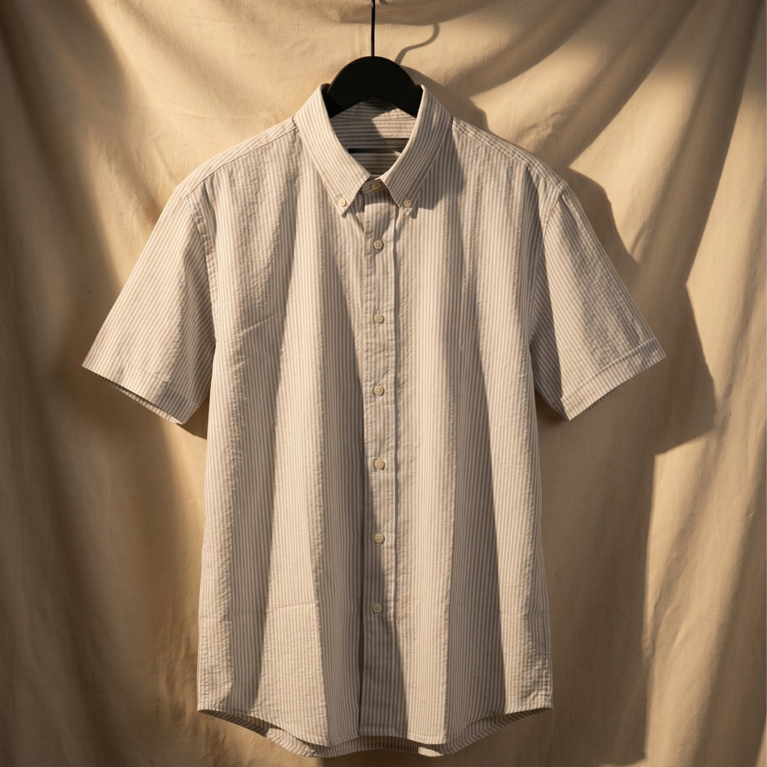 Season Ivory Breeze linen Stripe Shirt