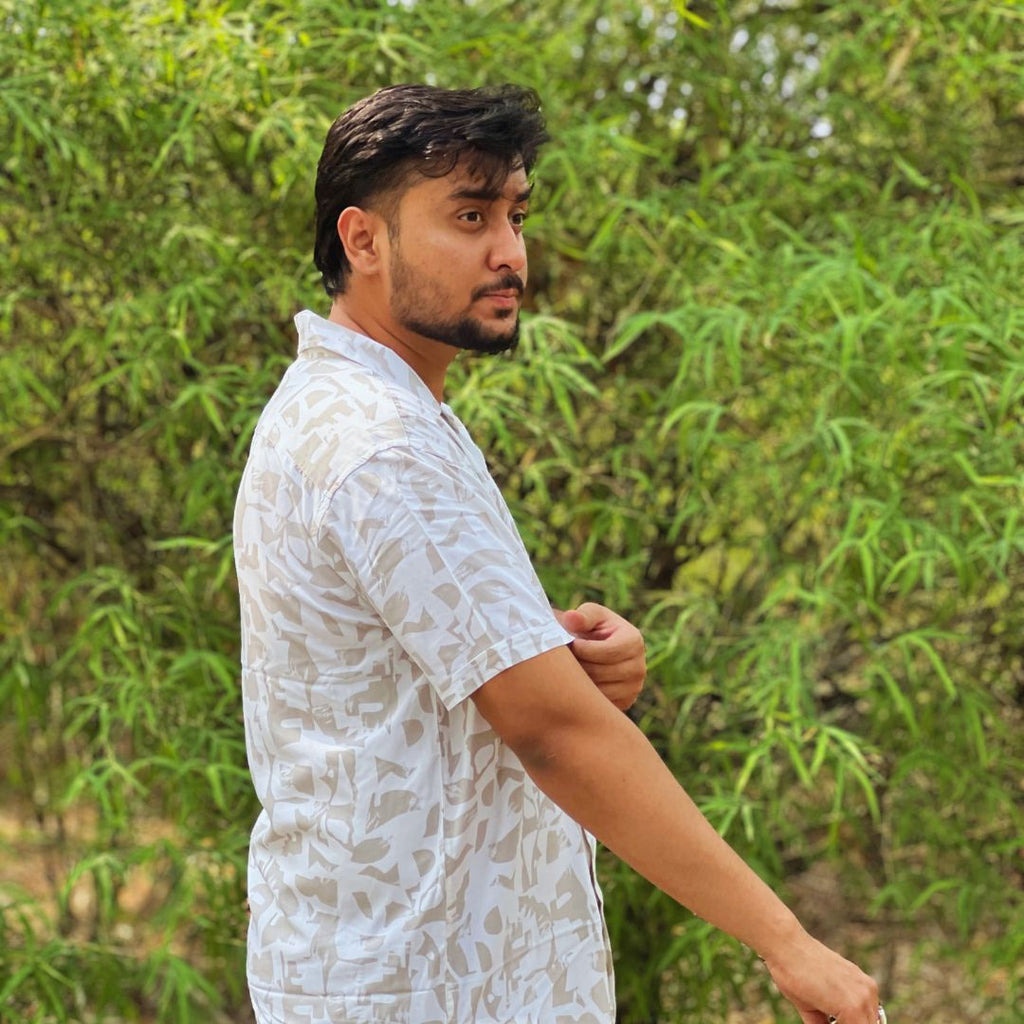 Season Ivory Mosaic Resort Shirt