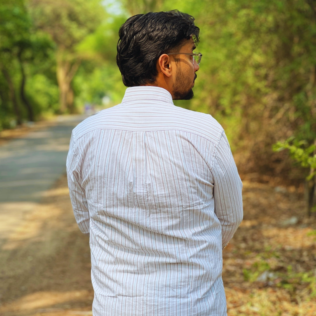 Season Blush Pinstripe Oxford Shirt