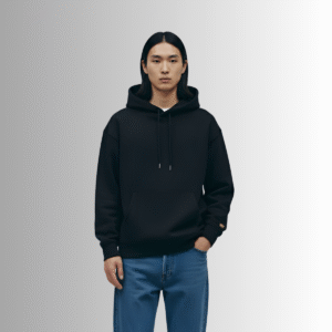 black loose fit hoodie men