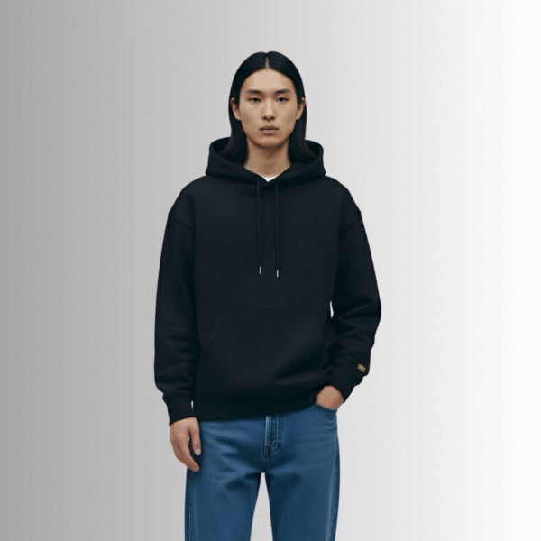 black loose fit hoodie men