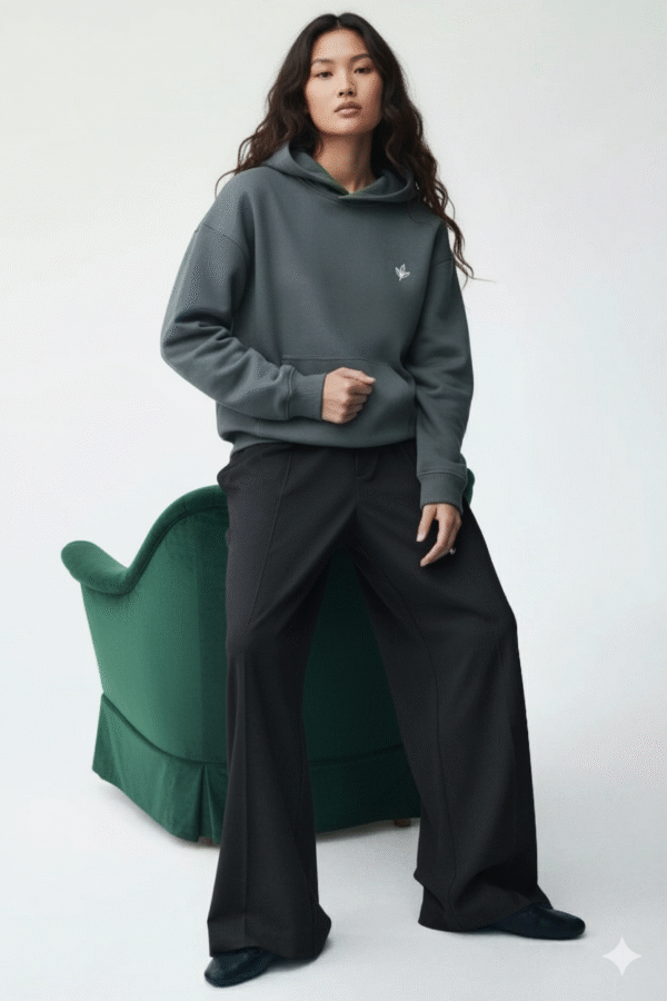 black loose fit hoodie men