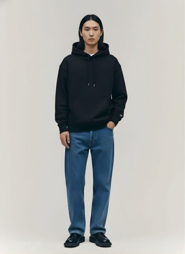 black loose fit hoodie men