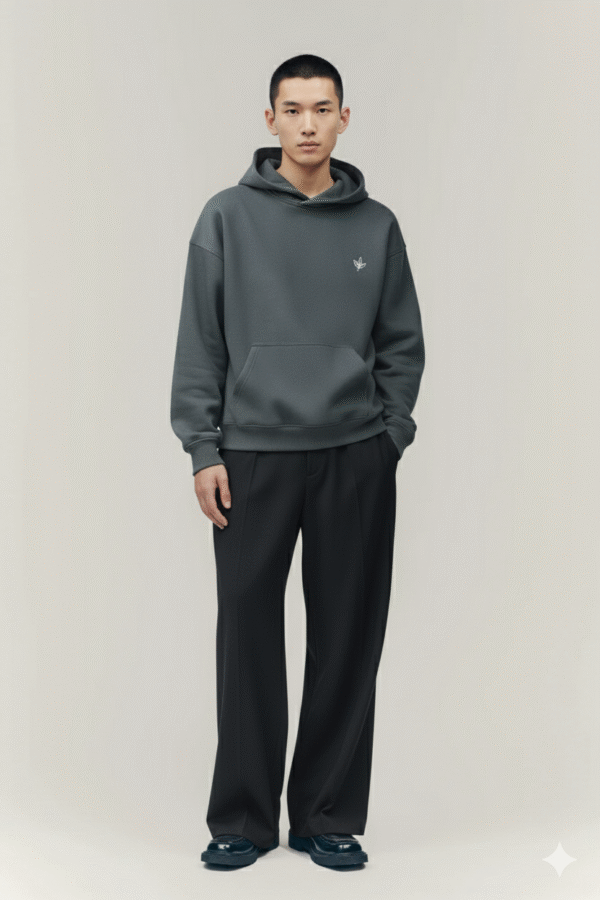 black loose fit hoodie men